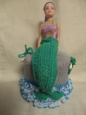 £9.99 • Buy Hand Knitted Mermaid Toilet Roll Cover With Gift Box