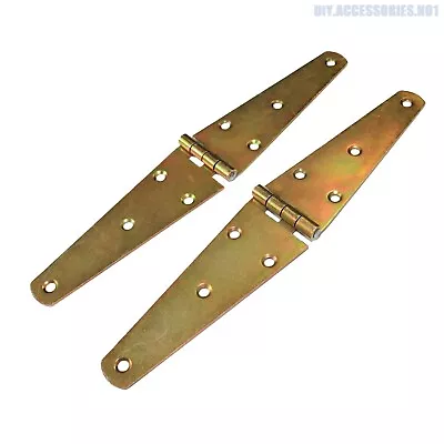 £3.49 • Buy PAIR 45 X 250mm Heavy Duty Strap Tee Hinges Zinc Plated Door Gate Box Shed