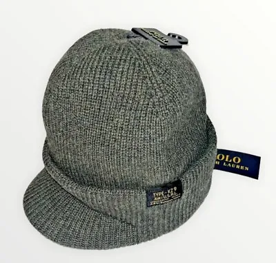 Men's POLO-RALPH LAUREN Cuffed With Brim Knit 100% Wool Hat Beanie U.S.R.L. NWT • $39