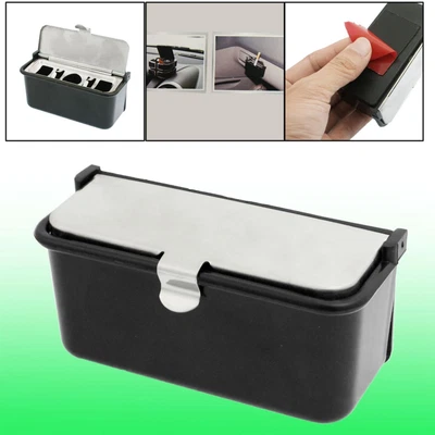 £8.54 • Buy Metal Lid Adhesive Car Cigarette Ashtray Holder Black Silver Tone