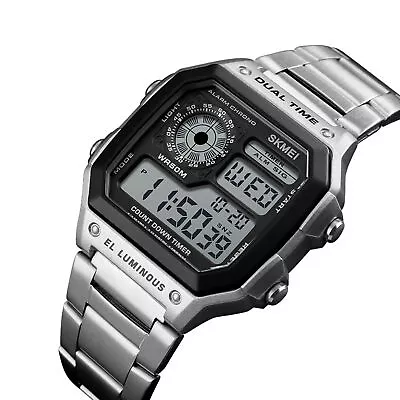  Sport Stainless Steel Men Watch 5ATM -resistant Digital I4O6 • $13.99