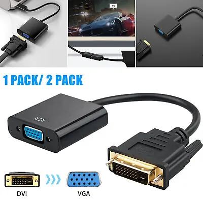 1080p Active Cable Adapter Converter DVI-D 24+1 Pin Male To VGA 15 Pin Female US • $8.48