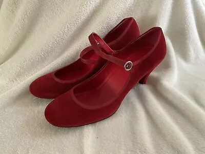 Ladies Faith Heeled Red Suede Shoes Size 8 (EU41) BNIB • £14.99