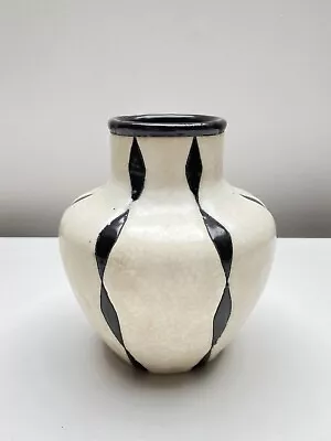 £150 • Buy Rare Gres Keramis Vase Art Deco Black & White Superb Condition Geometric