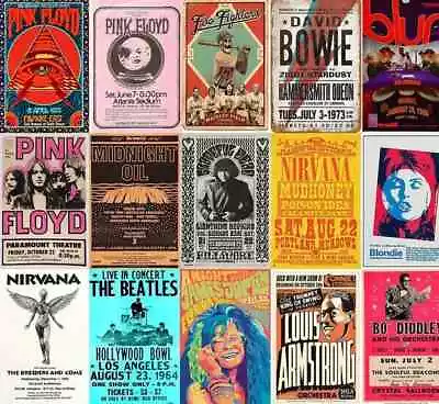 Printed Posters Music Groups Bands Prints A4A3 Vintage Retro Cave Wall Art Bar • $14.91