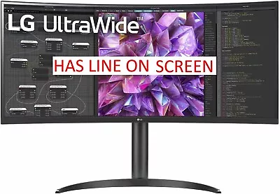 LG 34WP75C-B 34  160Hz QHD Curved UltraWide Gaming Monitor **LINE ON SCREEN** • $240