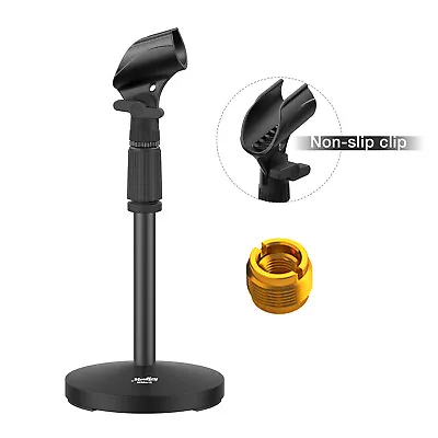 🎤𝙈𝙤𝙪𝙆𝙚𝙮 Desk Microphone Stand Adjustable With Non-Slip Mic Clip • £9.99