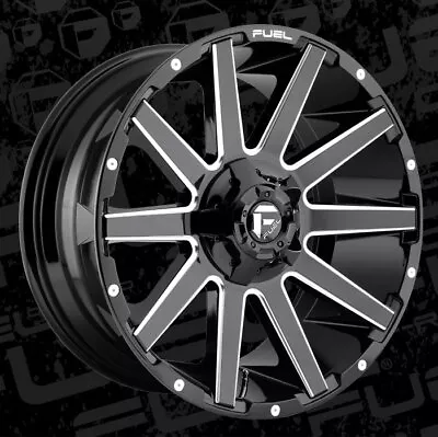 20 Inch Black Wheels Rims Fuel D615 Contra 8x6.5 Lug 20x9 20mm D61520908257 NEW • $1704