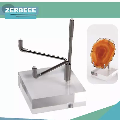 Acrylic Display Stand Adjustable Metal Arm Holder Fossils Geode Agate Minerals • $12.99