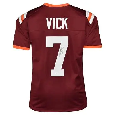 Michael Vick Signed Virginia Tech College Red Football Jersey (JSA) • $87.95