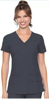 Med Couture Activate Refined V-Neck Top Women's Gray Scrubs Size XS NWT! • $19.99