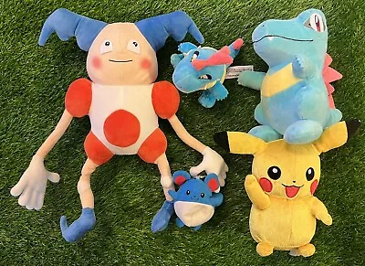 Lot Of 5 Pokemon Plush Stuffed Animals Totodile Croconaw Marill Mr Mime Pikachu • $32.99