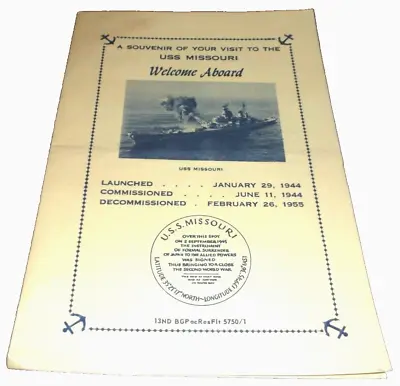 1966 Uss Missouri Welcome Aboard Souvenir Brochure • $20