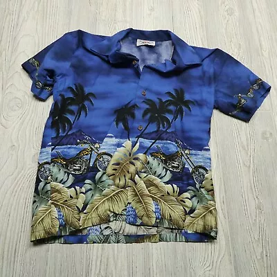 Pacific Legend Shirt Size Small Blue Button Up Chopper Motorcycles Legend USA • $27.44