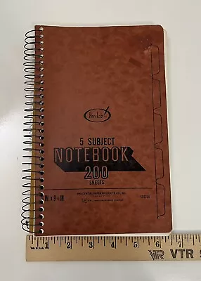 Vintage Pen-Tab Lined Paper 5 Subject  Notebook 6x9.5 Journal  Aged • $15
