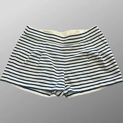 J. Crew Linen Cotton Sailor Shorts Women 6 Inseam 2.5  Side Zip Nautical Stripe • $27.77