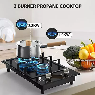 Gas Stove 2 Burner Propane Cooktop Portable Gas Cooktop Stainless Steel NG/LPG • $125.90