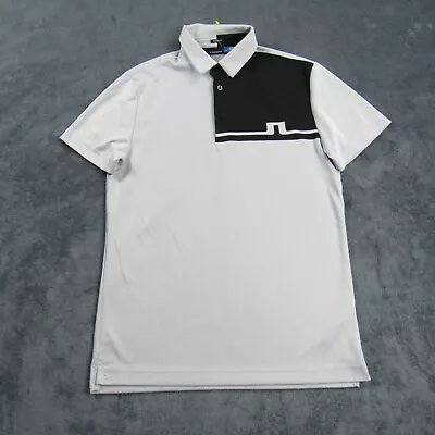 J Lindeberg Polo Shirt Mens Medium Gray Regular Fit Athletic Performance Golf • $29.99