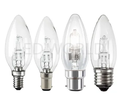 £21.99 • Buy Halogen Candle Energy Saving Light Bulbs 18W, 28W, 42W BC, SBC, ES, SES Lamps UK