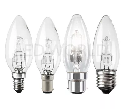 £4.99 • Buy Halogen Candle Low Energy Saving Light Bulbs Dimmable Bc Sbc Es Ses