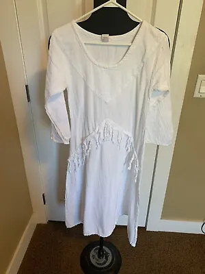 Maria De Guadalajara White Cotton Gauze Dress Size S • $14.99