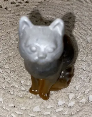 MOSSER.  Glass 3”  Sitting  CAT.  New Crystal Carnival Airbrushed Brown Adorable • $14.99