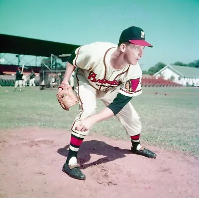 PF2-112 WARREN SPAHN Milwaukee Braves 1950s Pitcher COPY NEGATIVE 2  X 2  • $12