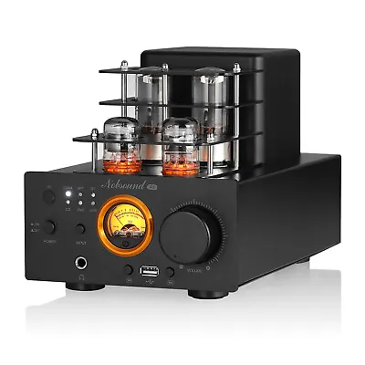 HiFi Valve Tube Amplifier Bluetooth Receiver COAX/OPT Integrated Amp USB Player • £179.99