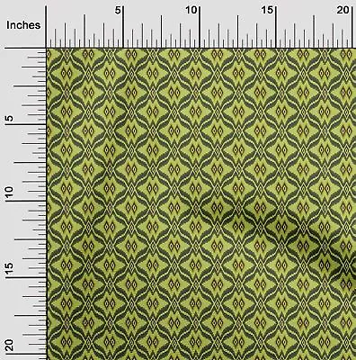 OneOone Cotton Poplin Fabric Ethnic Geometric Flame Stitch Print-QHI • $11.55