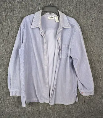 Main Street Corduroy Shirt Blue Womens XL Long Sleeve Button • $19.77