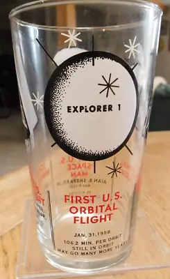 Rare Mercury Space Program Enameled Drink Glass 1958-1963 Great Graphics • $10