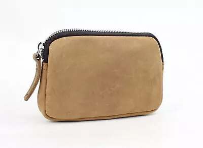 Vintage Leather Cowhide Leather Big Pouch LA93 - Vagarant Traveler • $49