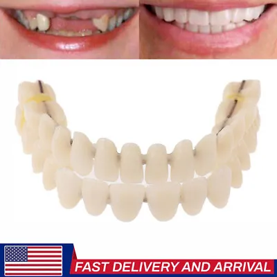 2024 Snap On Upper Lower False Teeth Dental Veneers Dentures Fake Tooth Cover US • $10.49