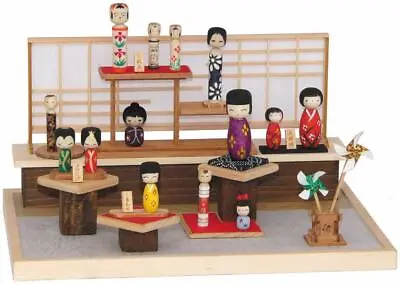 Miniature Craft Kit Kokeshi Set Small Sousaku Rakuza Doll House MADE IN JAPAN • $39.36