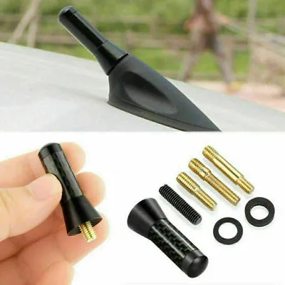 3.5cm Aluminum Carbon Fiber Car Short Stubby Mast Antenna W/ Screw Universal • $5.82