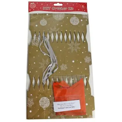 DIY 6 Pack Make Your Own Christmas Cracker Kit - Gold • £4.51