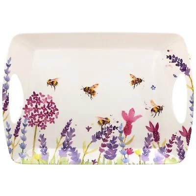 Large Melamine Serving Tray Lavender & Bees Lavender Flowers Floral Tableware • £10.75