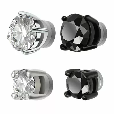 Stainless Steel Magnetic Stud Earrings For Womens Mens Non-Piercing Clip On USA • $5.89