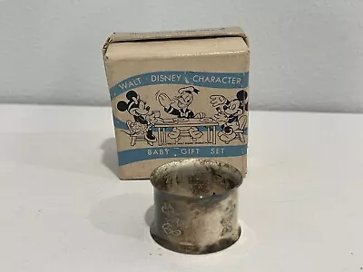 Vintage Disney Silvercraft Baby Gift Set Napkin Ring Mickey & Minnie Mouse W Box • $75