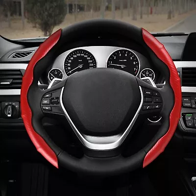 2x 15  Carbon Red Leather Car Steering Wheel Booster Anti-slip Cover Accessories • $19.78