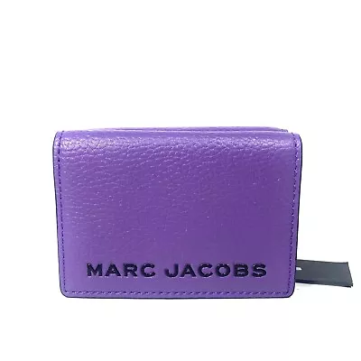 MARC JACOBS Spell Out  Logo Leather Snap Wallet Sapphire Purple (MSRP $130) • $78.99