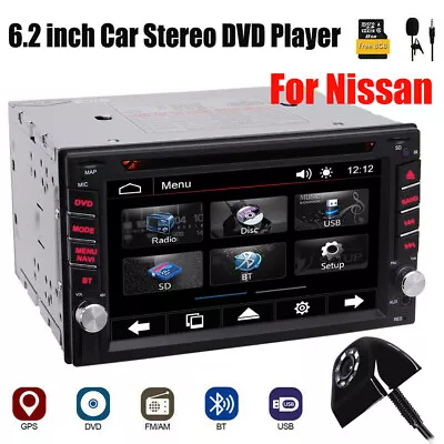 6.2  Double Din Car DVD Player GPS Navigation Radio Stereo Bluetooth For Nissan • $159.99