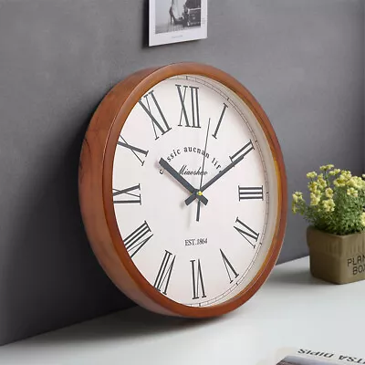 12  Modern Round Wall Clock Silent Quartz Home Kitchen Bedroom Office Indoor • £8.94