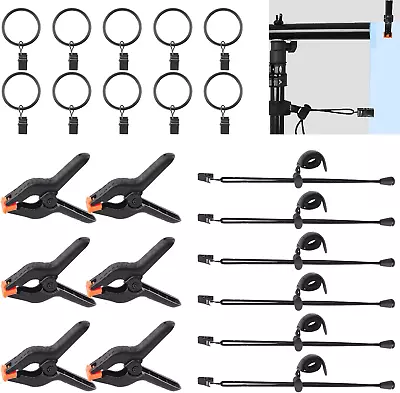 22 Packs Photography Backdrop Clamps Include Curtain Ring Clips Spring Clamps • $21.23