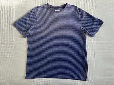 CREW CLOTHING Stripe T-Shirt XL Blue 45  Cotton Breton Nautical Rowing • £4.45