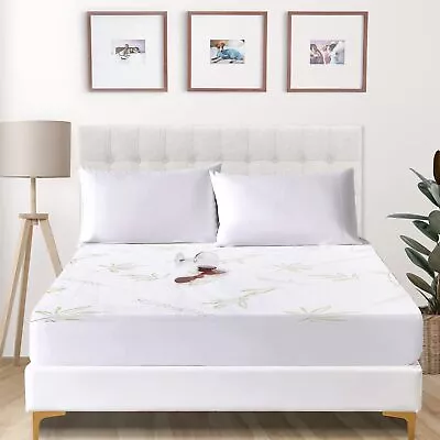 Bamboo Mattress Protector Hypoallergenic & Breathable Waterproof Mattress Cover • $34.19