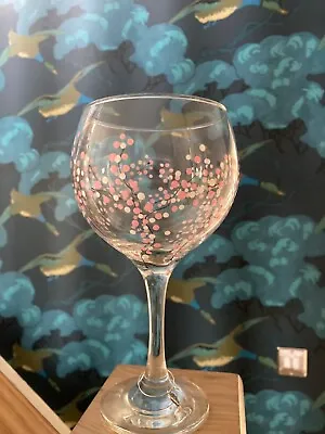 Hand Painted Pink Blossom Tree Gin Glass.Mother’s Day Hand Decorated Glassware • £9.99