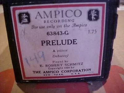 Ampico Prelude Player Piano Roll • $4.99