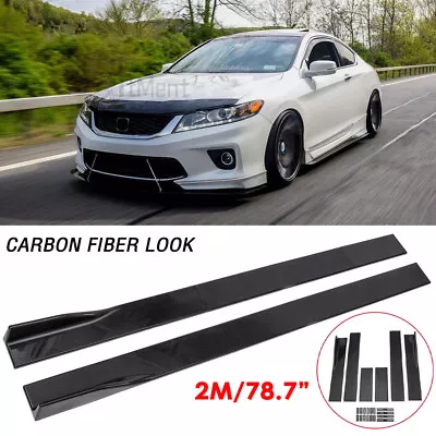 For Honda Accord 2000-2021 78.7'' Side Skirt Extension Lip Splitter Carbon Fiber • $99.28