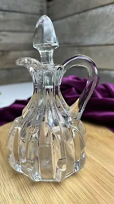 Beautiful Vintage Cruet Glass Oil & Vinegar Decanter Bottle With Stopper 🩶 • $15.30